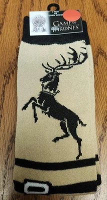 Game Of Thrones Novelty Crew Socks 1 Pair Shoe 6-12 New House Targaryen - Image 1 of 2