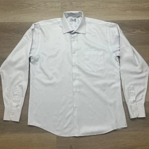 Berlioni Mens dress shirt L 16-16.5 34/35 Button Up Long Sleeve Cotton Free Ship - Picture 1 of 11