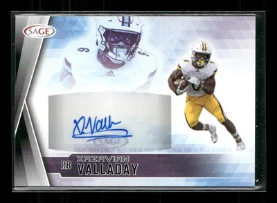 Xazavian Valladay 2022 SAGE Sneak Peek Autographs Auto Arizona State Sun Devils - Image 1 of 2