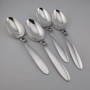 Georg Jensen Cactus Sterling Silver Oval Soup Dessert Spoons - 6 3/4" - Set of 4 - Picture 1 of 3