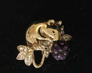 De Colección Carolee Muestra Tono Dorado No Firmado Ratón Comiendo 1-1/4" Pin Pesado JY76 - Imagen 1 de 6