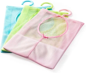 3Pcs Colorful Hanging Mesh Bag Set - Shower Storage Organizer with Clothes Clip - Picture 1 of 7