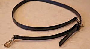 TORY BURCH Leather REPLACEMENT Strap Excellent GoldTone Crossbody Black 5/8" - Imagen 1 de 3