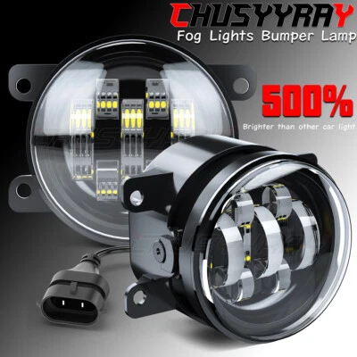 Pair LED Bumper Clear Fog Light For 2012-2018 Fiat 500 Driving Lamp Assembly - Image 1 of 4