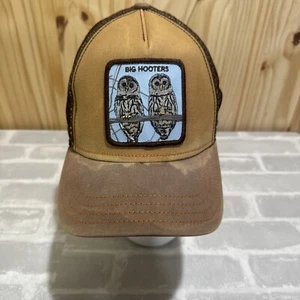 Goorin Bros Big Hooters Hat Cap Snapback Farm Trucker Owls Patch Brown One Size - Picture 1 of 7