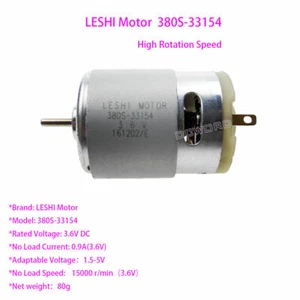 380S-33154 DC3.6V LESHI Motor 15000RPM High Speed Motor DIY Model Electric Tools - Picture 1 of 1