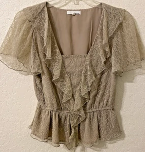 Anthropologie June & Hudson Women's Lace Lined Victorian Style Top Size Large - Picture 1 of 6