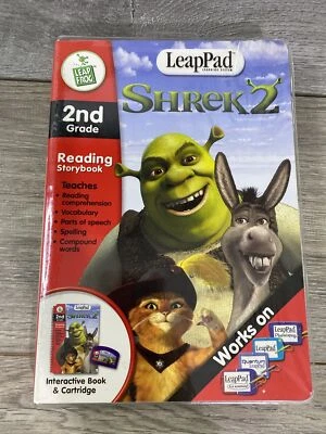 Leap Frog LeapPad Shrek 2 Storybook Book & Cartridge 2nd Grade Reading Learning - Image 1 of 4