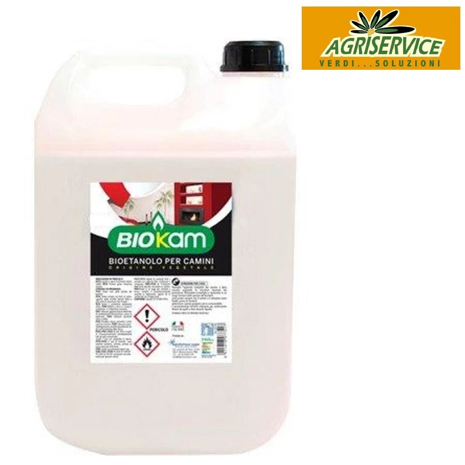 Bioetanolo liquido inodore combustibile per stufa camino etanolo BIOKAM 5l