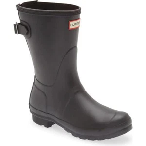 nwob HUNTER sz 6 Original Short Rain Boot in Black Ice - Imagen 1 de 4