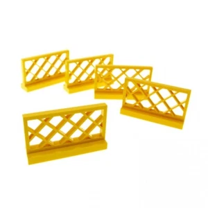 5x Lego Fence B-Ware Used 1x4x2 Yellow Grid Gate Fences Railway Train 3185 - Picture 1 of 1