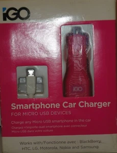 SMARTPHONE CAR CHARGER Micro USB  NIB - Pink FREE SHIPPING - Picture 1 of 2