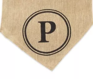 Mud Pie Burlap Table Runner Initial Monogram “P” - Picture 1 of 2