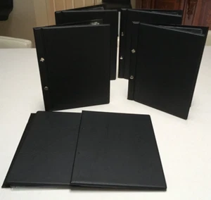 Black Restaurant Menu Folders with 4 page clear inserts A5 in size x 6 folders - Picture 1 of 20