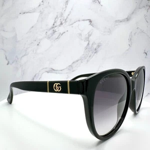 GUCCI New Sunglasses 56-18mm Black Acetate Round Gold Metal GG Logo Italy - Bild 1 von 19