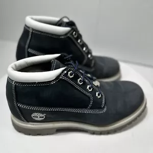 Timberland Waterproof Women's Size 9.5M Hiking Boots Leather in Navy Blue White - Picture 1 of 10