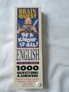 Vtg. Brain Quest: 1000 Questions & Answers English 4th-6th Grade Deck 1&2 - Picture 1 of 9
