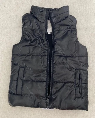 Justice Puffer Jacket Vest Girls 8/10 Black Full Zip Collared Sleeveless Pockets - Image 1 of 4