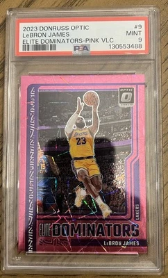 2023-24 Donruss Optic Lebron James Pink Velocity Elite Dominators /79 PSA 9 MINT - Image 1 of 2
