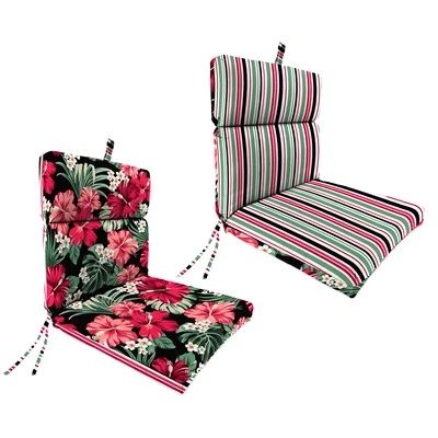 New Outdoor Dining Lounge Chair Cushion with Ties and Loop 20" x 42", UV Treated - Image 1 of 2