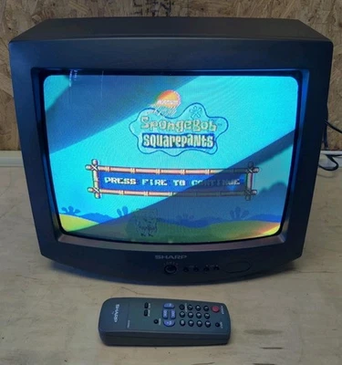 Vintage 13" Sharp 13H-M60 Color Retro Gaming CRT TV with Remote *TESTED/WORKING* - Image 1 of 4
