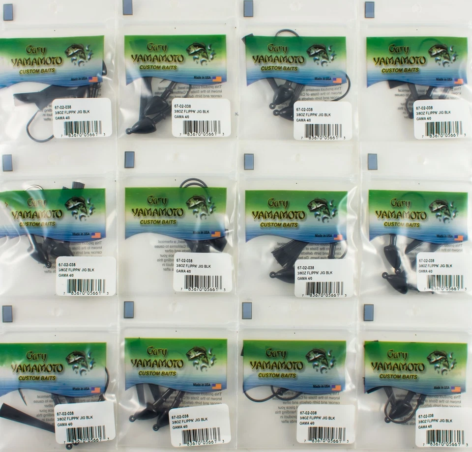 (LOT OF 12) GARY YAMAMOTO GAMAKATSU FLIPPIN' JIG 3/8OZ 4/0 67-02-038 M5450 - Image 1 of 1