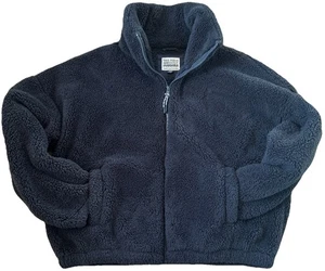 Oversize Fleece Sherpa Full-Zip Jacke American Eagle Huggable Schwarz Damen M - Bild 1 von 10
