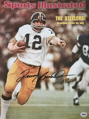 Terry Bradshaw Pittsburgh Steelers Autografiado Grande 11x14 Con Certificación Foto 1 de 2