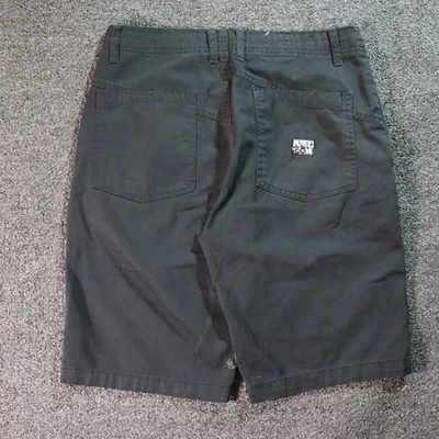 Y2K/2000s VOLCOM BAGGY PATCHED BLACK SKATER SHORTS W30 - Image 1 of 4