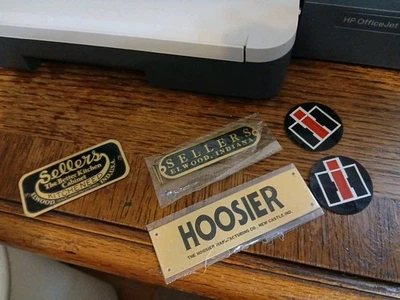 Brass Sellers & Hoosier Plates for Old Hoosier Cabinet - Image 1 of 2