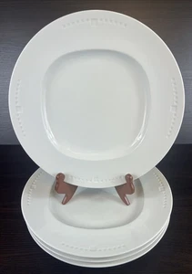 4 Swid Powell Meier White 12” Rimmed Platters Chop Plates Square Details - Picture 1 of 13