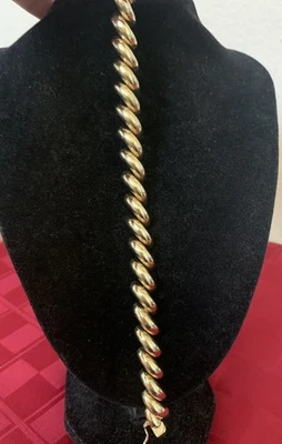 14K Yellow Gold San Marco Diagonal Link 8” Bracelet 20.5g - Image 1 of 4