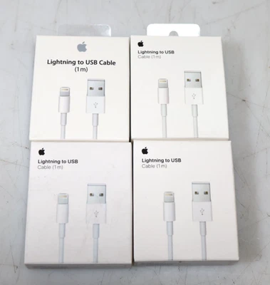 LOT 4x New Genuine Apple Lightning to USB A Cable (1m) A1480 - Image 1 of 2