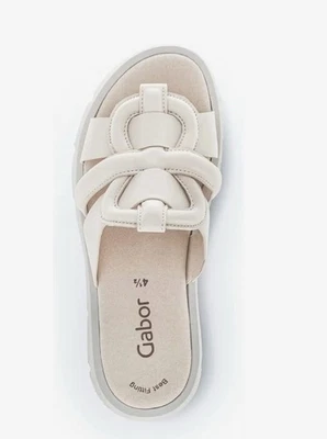 Sandalia Gabor 6.5 Slides Chuncky cuero crema  Foto 1 de 4