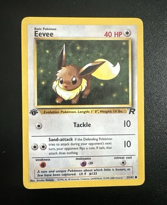 Eevee 1st Edition Team Rocket 55/82 WOTC Vintage Pokémon Card - Image 1 of 4