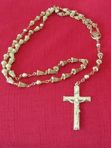 Elegant Vintage CREED 12KT Gold Filled Fluted Bell Bead Rosary - Picture 1 of 7