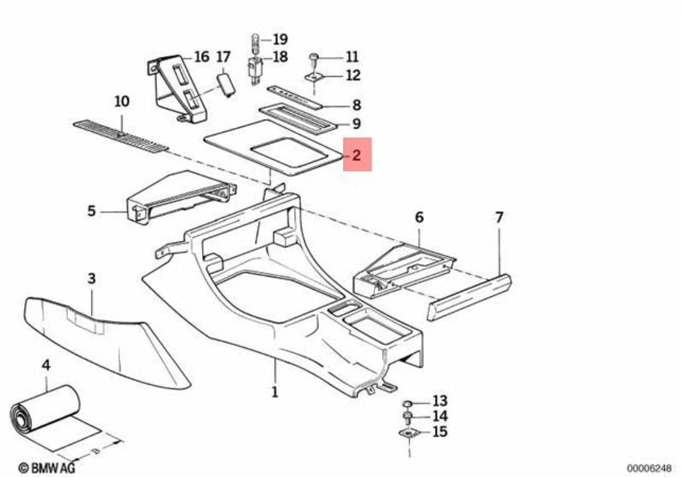 Painel inferior genuíno BMW E32 E34 518i 520i 524td caixa de depósito 51168138068 - Imagem 1 de 1