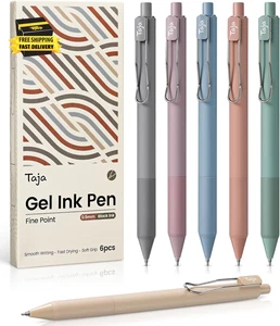 Gel Pens, 6Pcs 0.5Mm Fine Point Smooth Writing Pens, Quick Dry Black Ink Pens fo - Picture 1 of 7