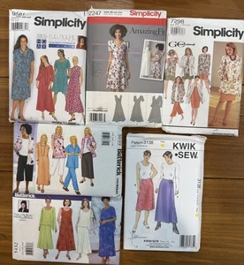 Lot:6 Sewing Patterns Uncut, Large,20W-32W,1X-4X. Dress,Skirt, Pants,Top,Jacket - Picture 1 of 14