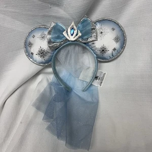 Disney Parks FROZEN ELSA Veil Minnie Mouse Ears Headband - Picture 1 of 3