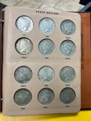 Complete 24-Coin Set of Silver Peace Dollars 1921-1935 in Dansco Album E161 - Image 1 of 4