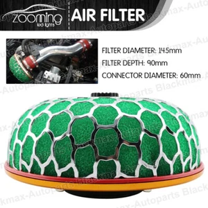 60 mm Super Power Filtro de aire JDM Entrada de flujo Limpiador Recargado Universal Verde - Imagen 1 de 6