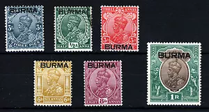 BIRMANIA KG V 1937 Sobreimpreso Edición INDIA SG 1 a SG 13 COMO NUEVO (mitad Anna en muy buen estado) - Imagen 1 de 2