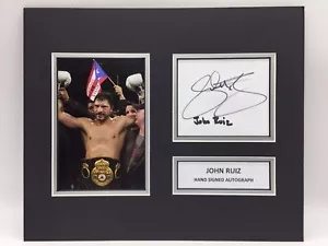 RARE présentoir photo signé John Ruiz boxe + certificat d'authenticité autographe champion poids lourds - Photo 1/3