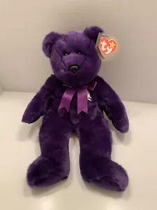 RARO Ty Original Beanie Buddy 1998 Princesa Diana Oso de Peluche 14” Rosa Blanca - Imagen 1 de 10