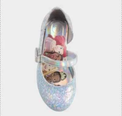 Toddler Girls' Disney Princess Ballet Flats - Silver  - Size 6 - Image 1 of 4