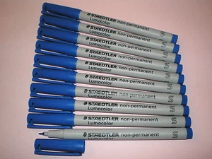 10x STAEDTLER Folienstift Lumocolor S non-permanent 311-3 blau OHP Pen Marker - Bild 1 von 3