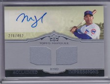 MARLON BYRD 2011 Topps Marquee Acclaimed Impressions Dual Relic Autograph (D2632