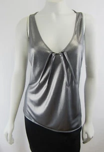 NEW CHRISTIAN DIOR Boutique Paris 8 Racerback Tank Top Shimmery Silver 40 RARE - Picture 1 of 9