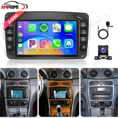 2+64GB Android 13 Für Mercedes-Benz CLK/W209 2002-2004 Autoradio GPS Navi +Kam - Bild 1 von 4
